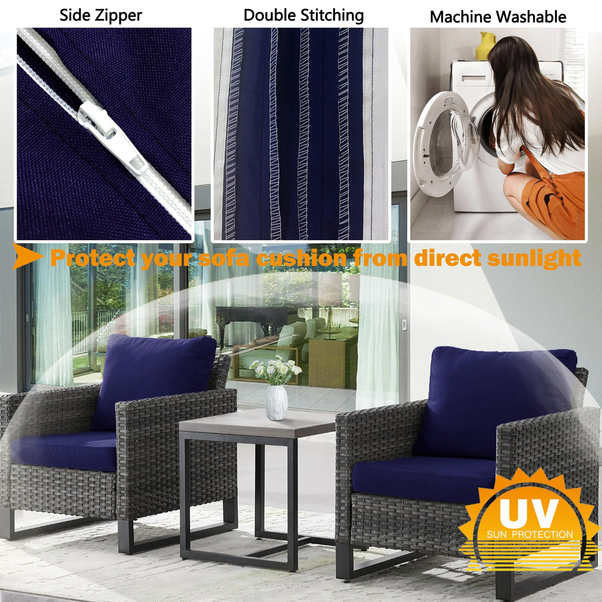 24x22 inch 4 Pack Sofa Cushion Cover C1630