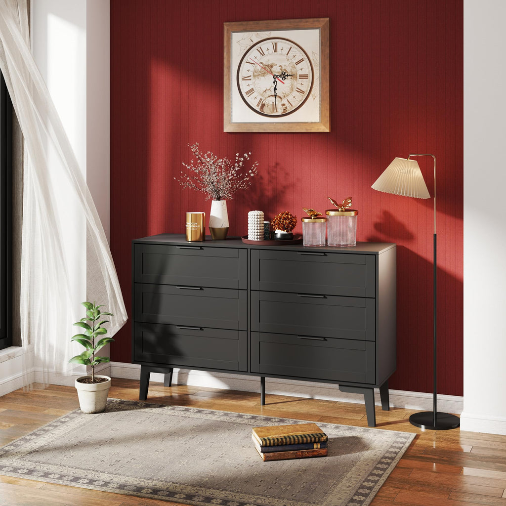 Black 6 Drawer Dresser R18947