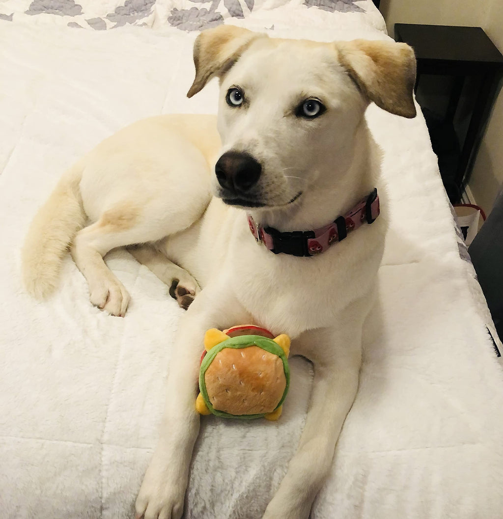 Hamburger Dog Toy with Squeaker J6515