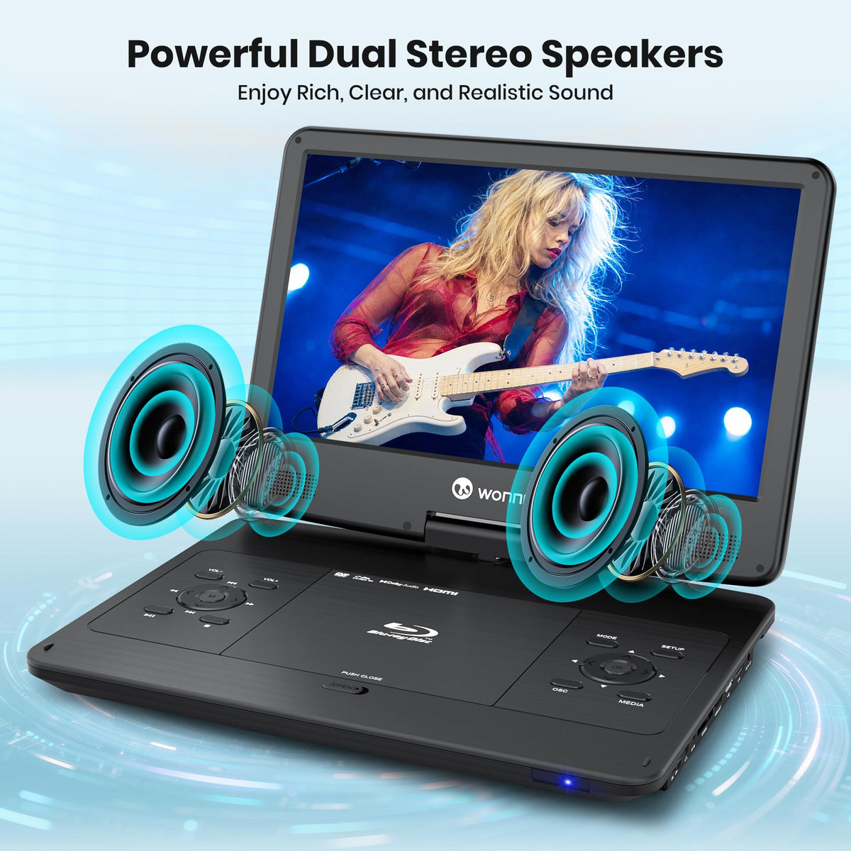 16.9" Portable Blu Ray Player with 14.1" 1080P Swivel Screen A439586