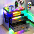 Black Smart Nightstand with Wireless Charging Station N47625