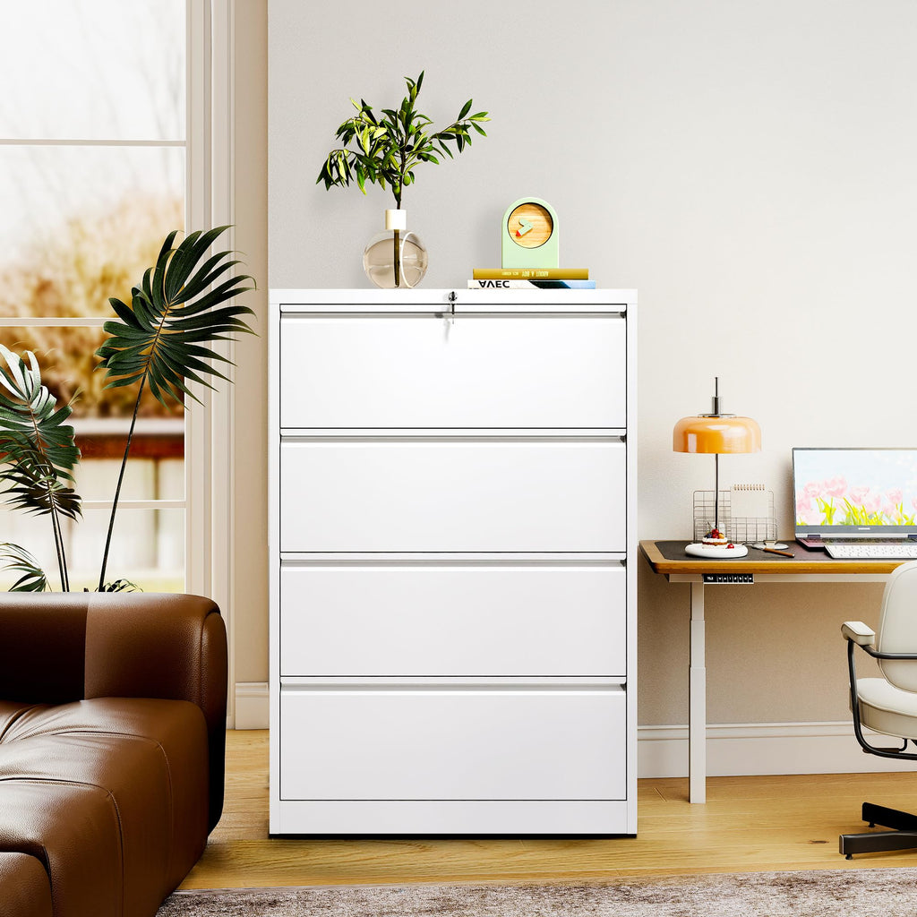 Black 4-Drawer Locking Lateral File Cabinet V789478