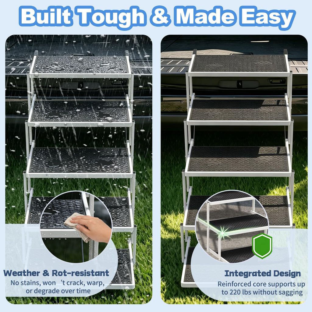 5-Step Foldable Non-Slip Plastic Dog Steps J5092