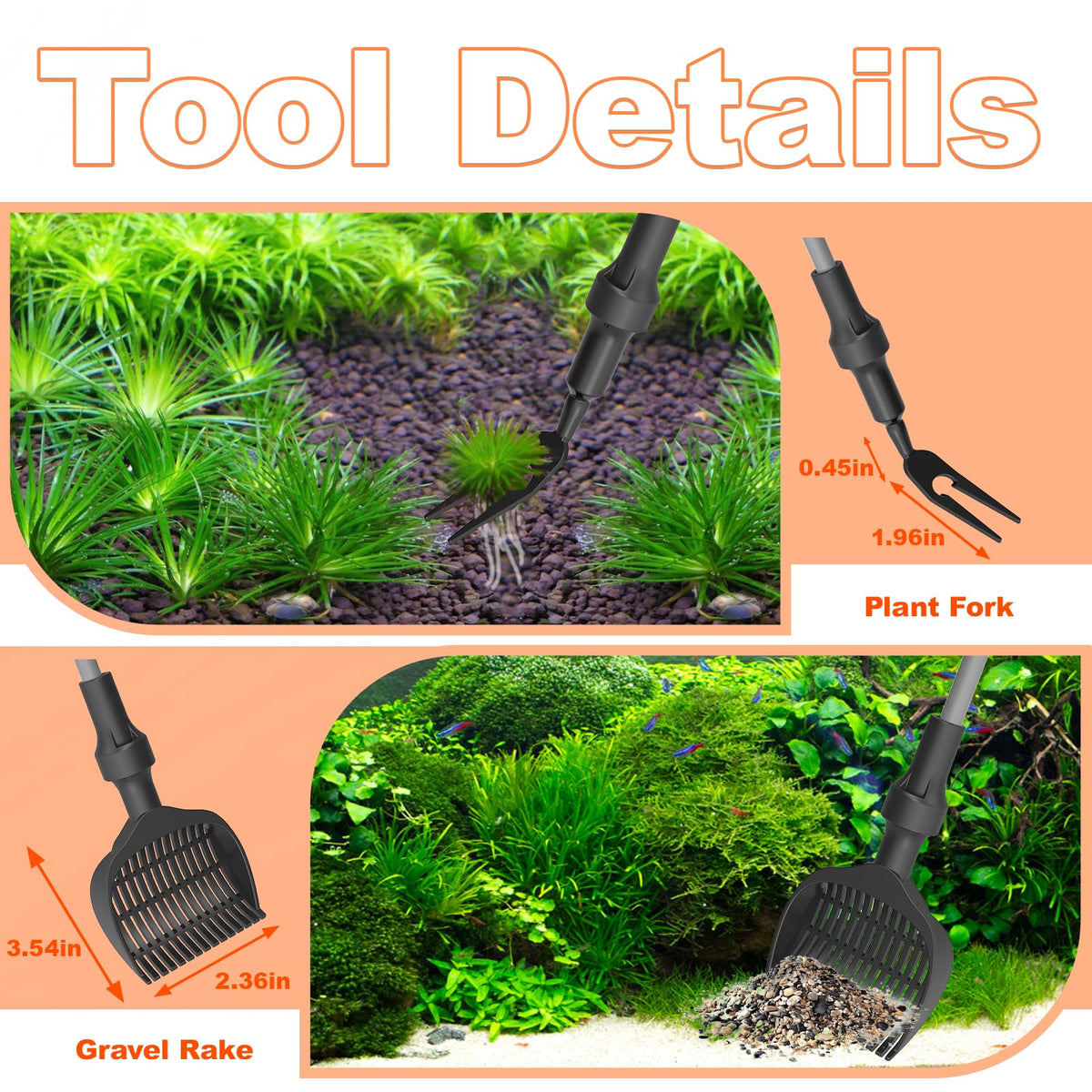7-in-1 Aquarium Cleaning Tool with Telescopic Handle S41270