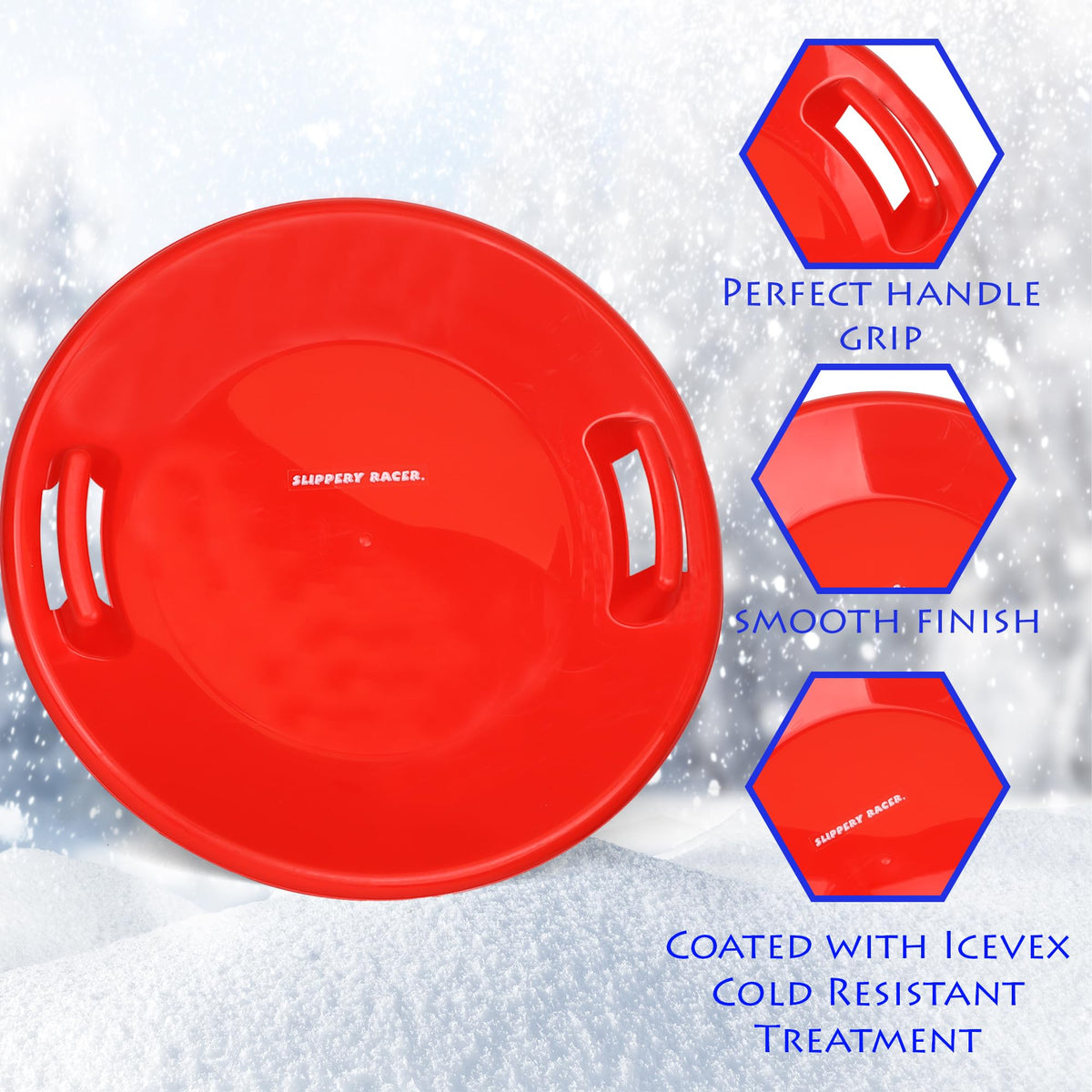 Heavy-Duty Cold Resistant Plastic Snow Sled with Handles U520