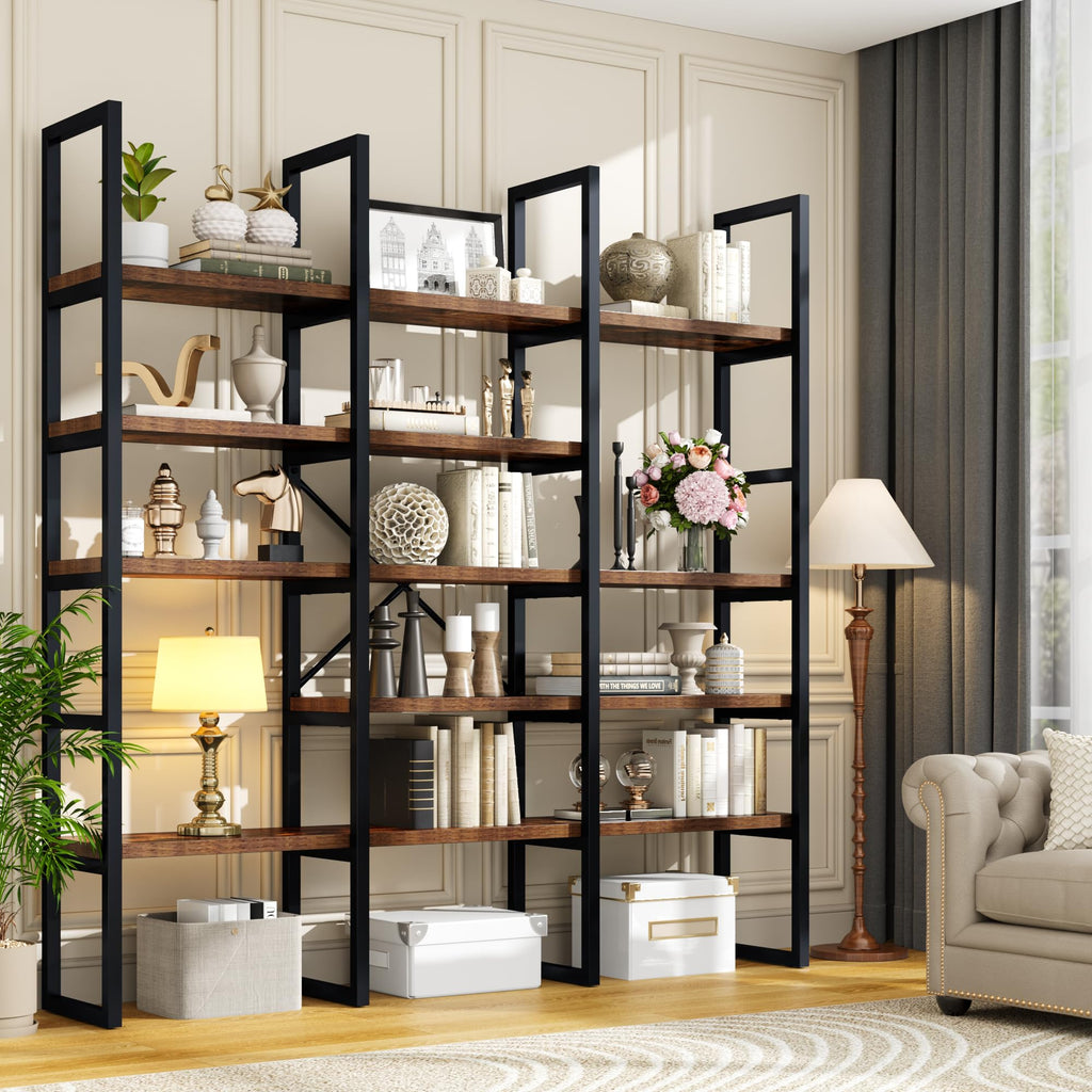 5 Tier Wood and Metal Bookshelf D313630
