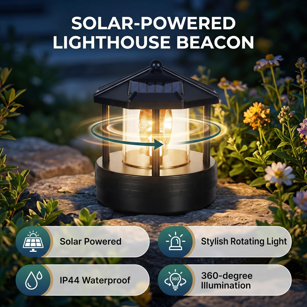 Solar Powered Rotating Lighthouse E379448
