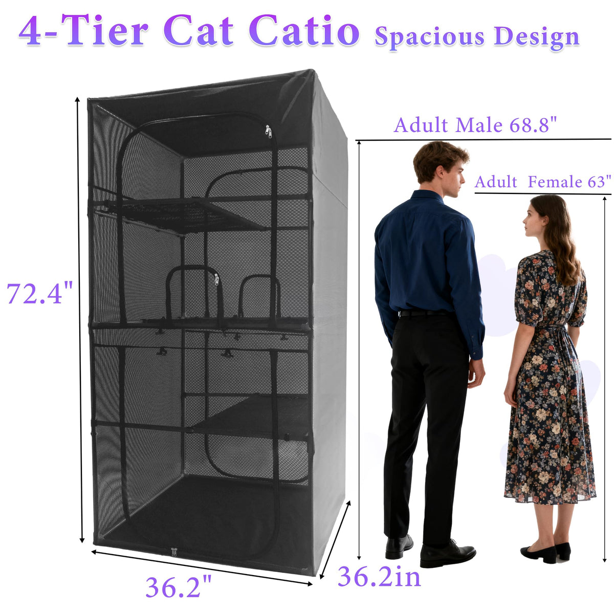Outdoor Cat Enclosure 72.4" H T724