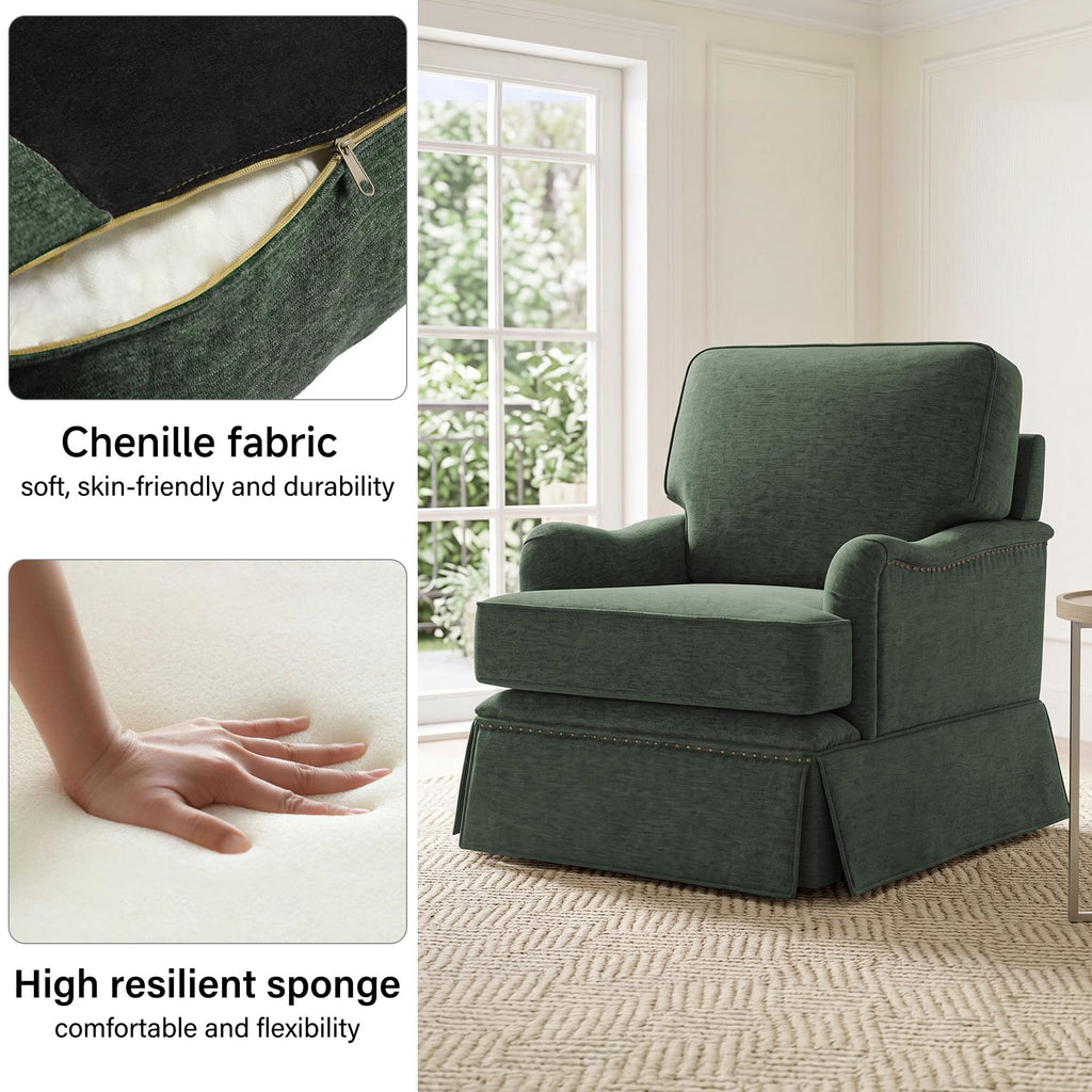 Green Swivel Accent Chair Set of 2 Z21077