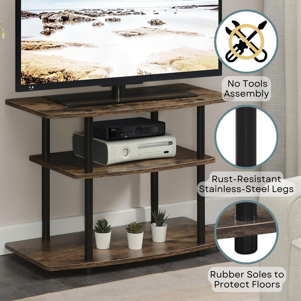 3-Tier TV Stand with Shelves X727475
