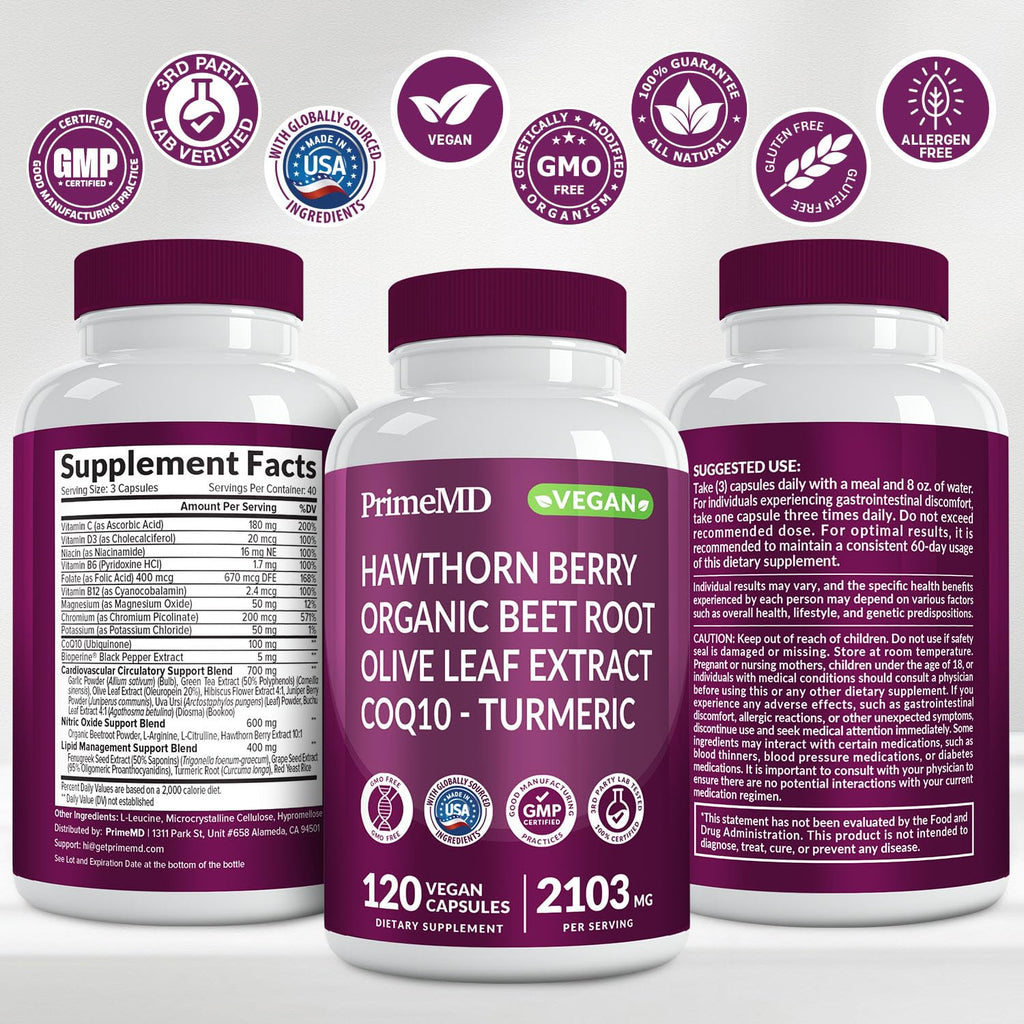 120 Caps Beet Root & CoQ10 Nitric Oxide Support M25607