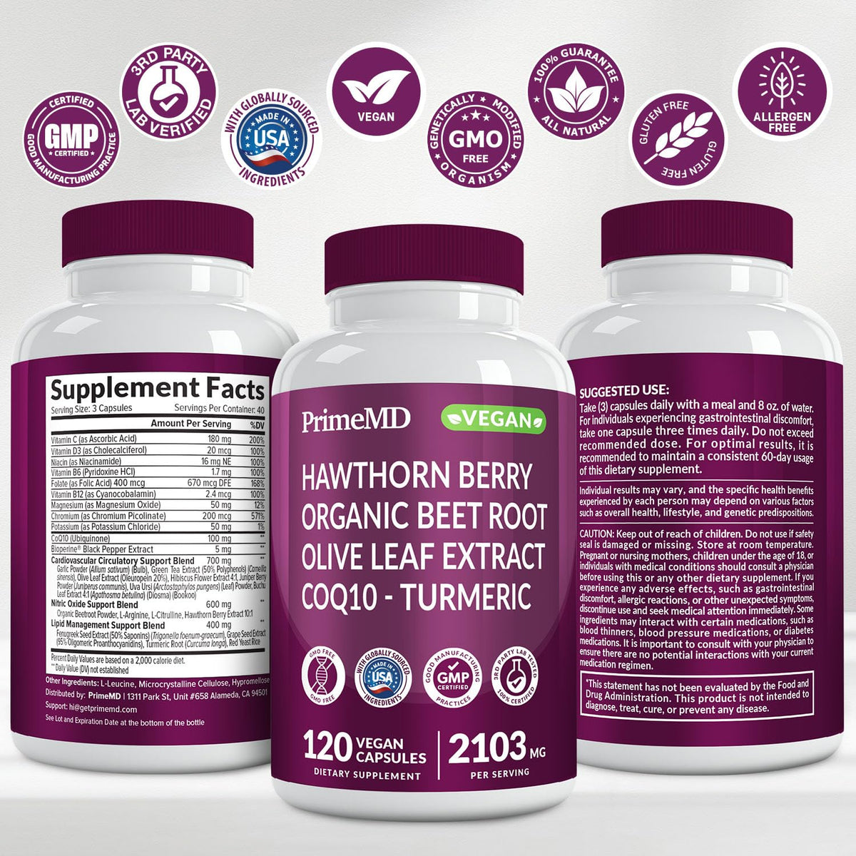 120 Caps Beet Root & CoQ10 Nitric Oxide Support M25607