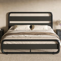 Full Size Metal Bed Frame with Wooden Headboard F2247