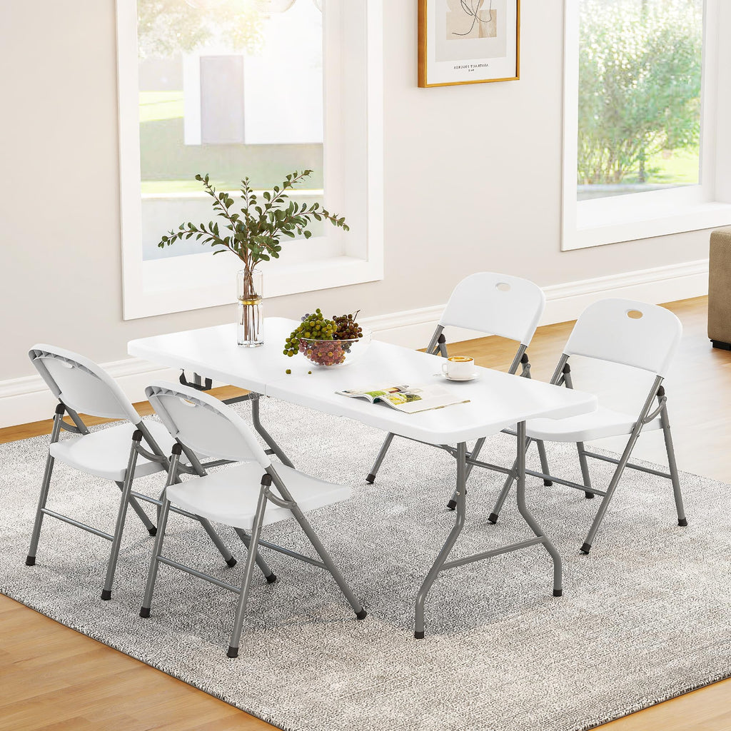 6ft HDPE Plastic Folding Table Y724111