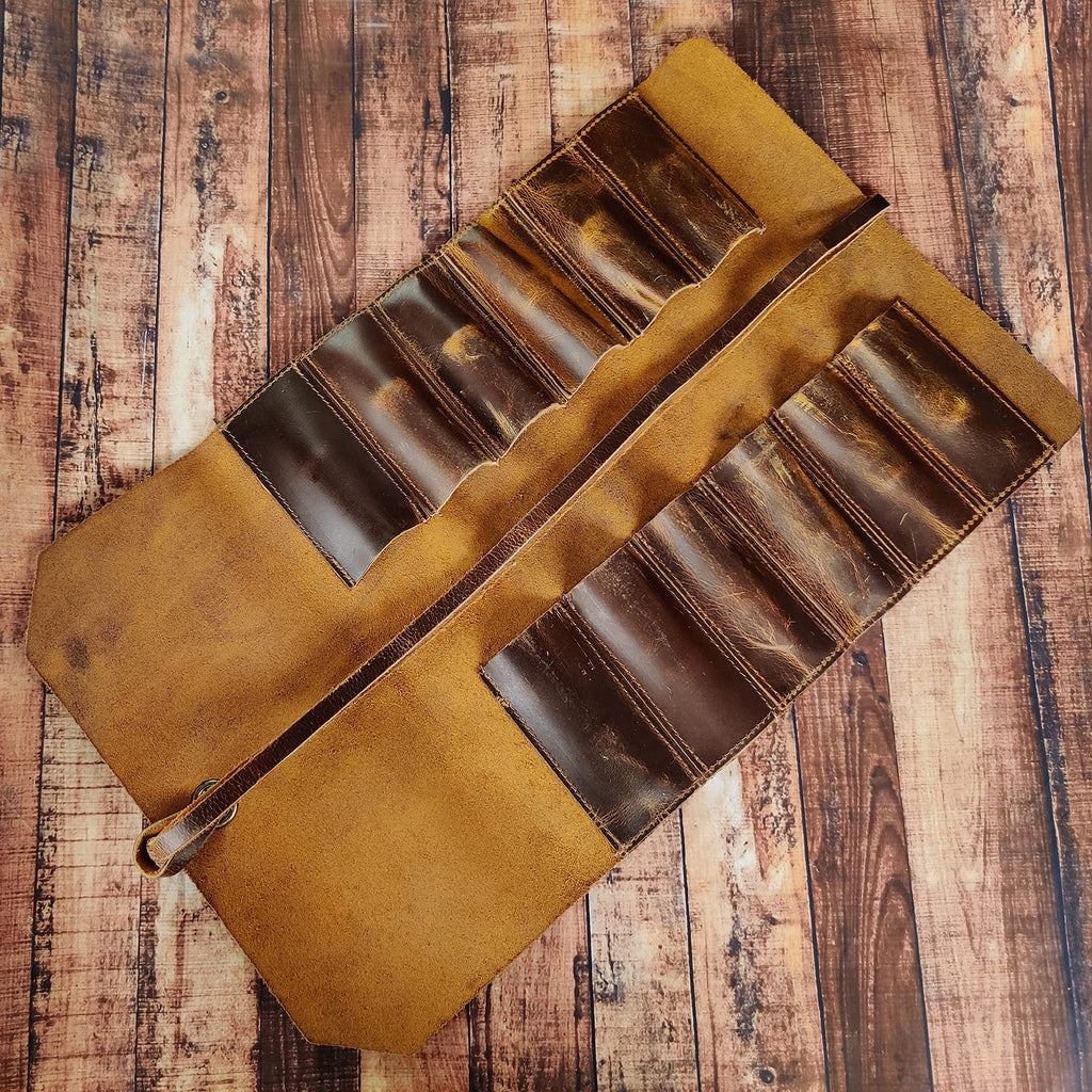 Leather Tool Roll Up Pouch M13697