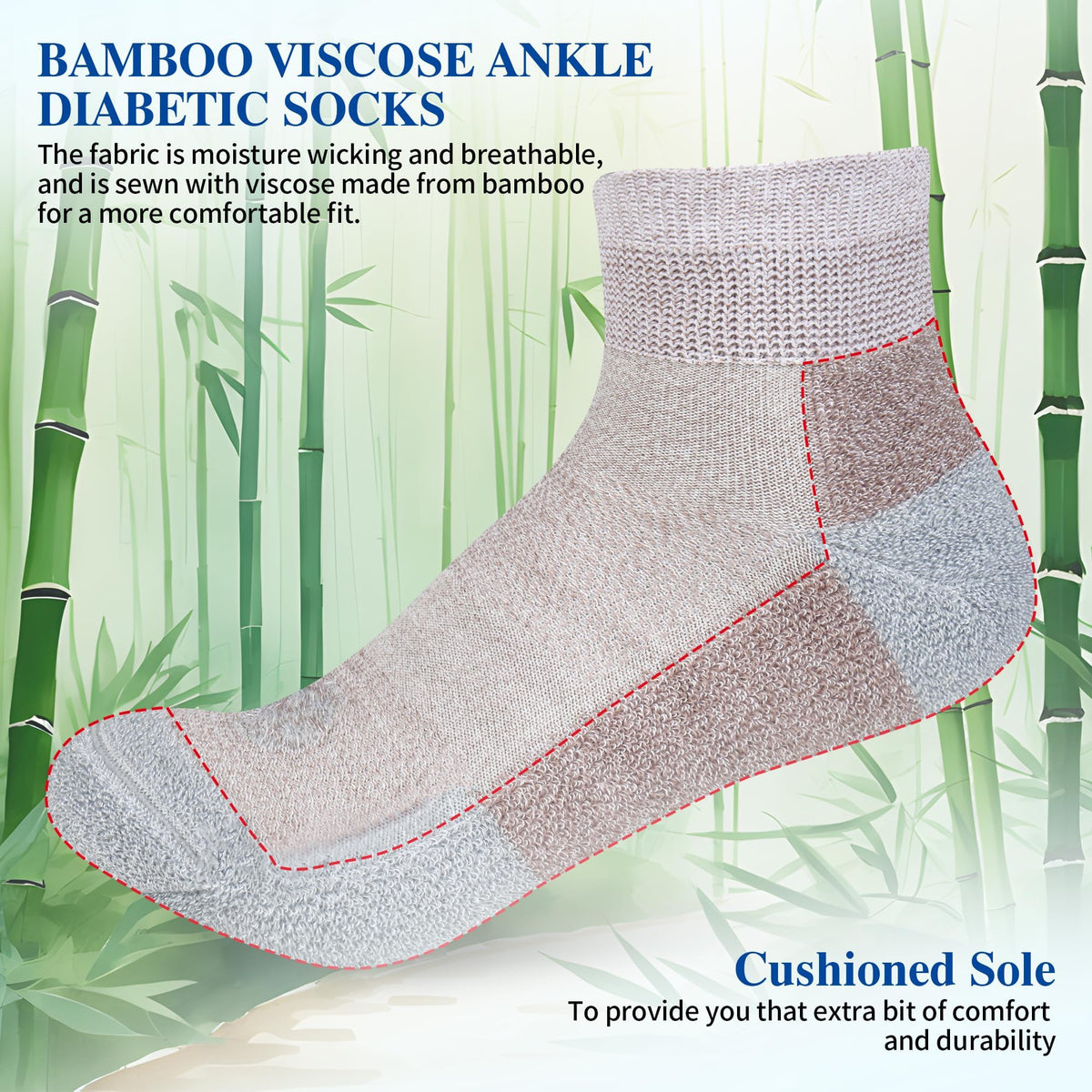 Diabetic Socks for Men, 10 Pairs Ankle & Low Cut Size 9-15 L812