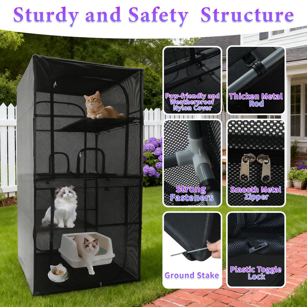 Outdoor Cat Enclosure 72.4" H T724