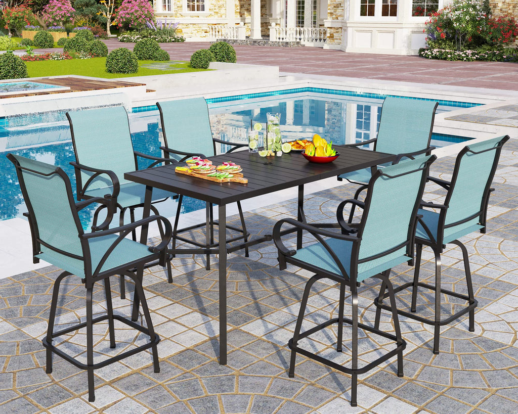 7 Piece Bar Height Patio Dining Set Q970