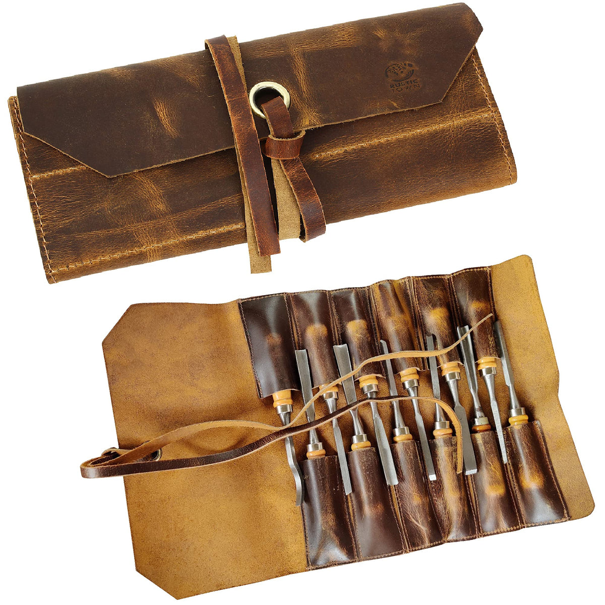 Leather Tool Roll Up Pouch M13697