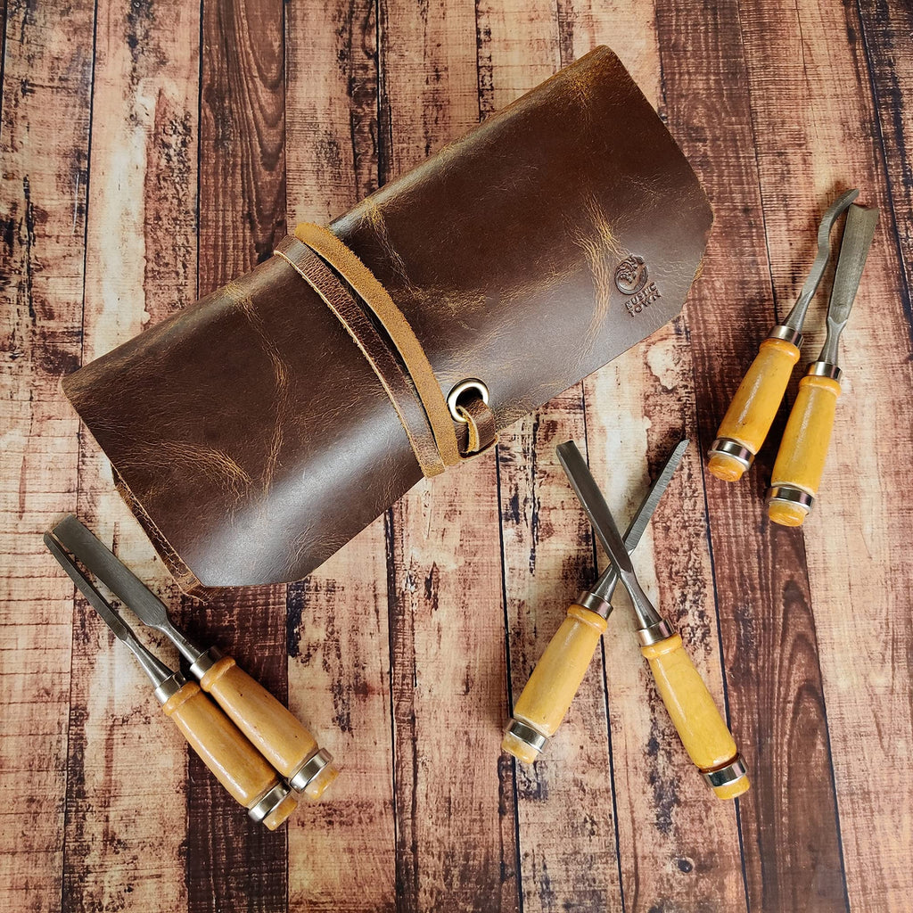 Leather Tool Roll Up Pouch M13697