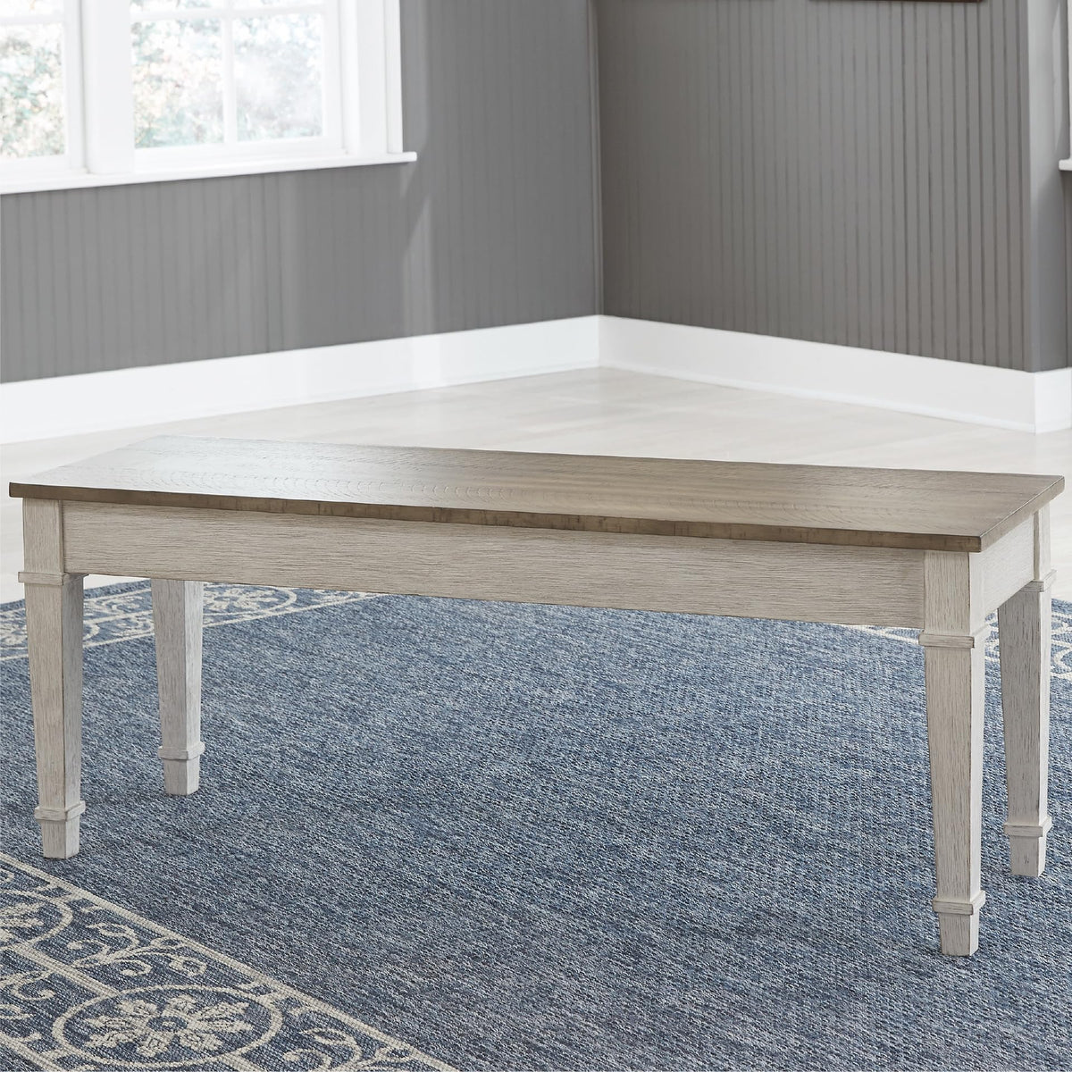 White Light Brown Wood Storage Bench C574893