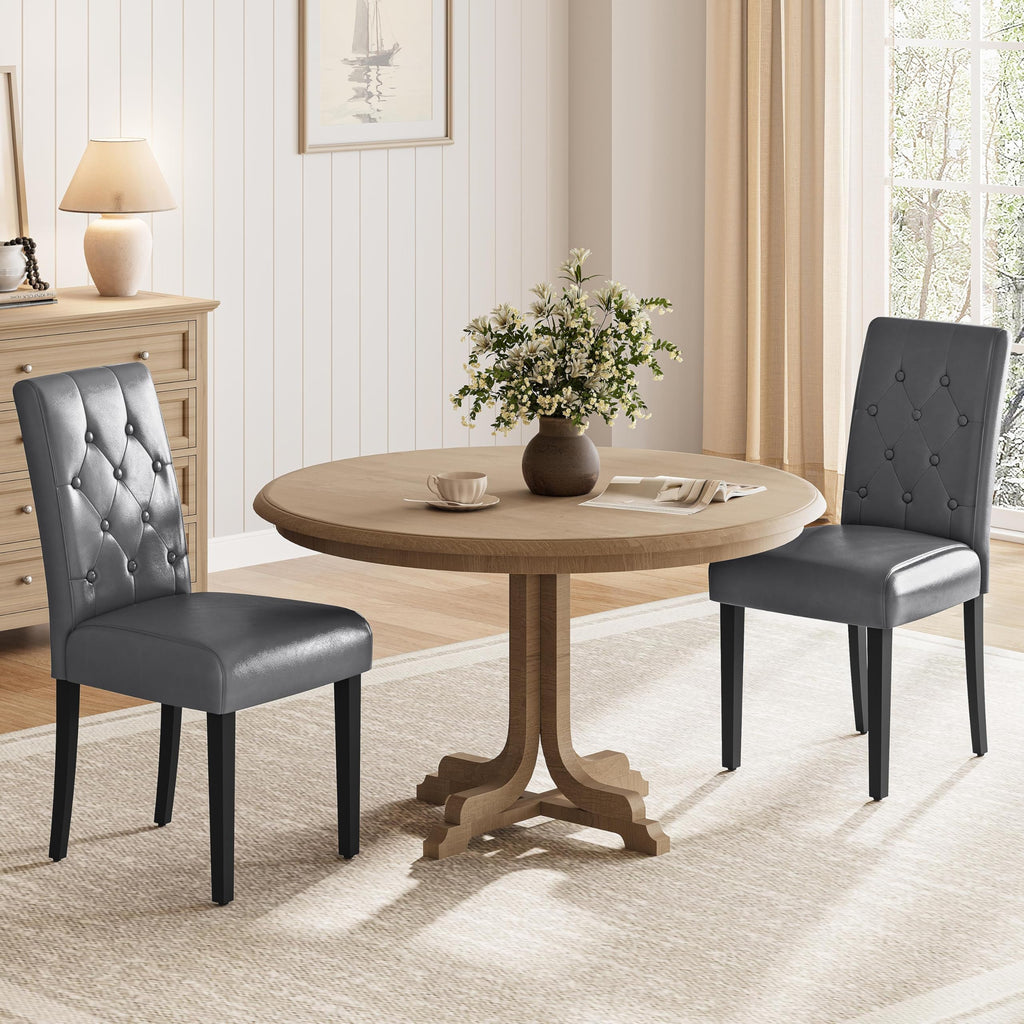 Dining Chairs Set of 2 Tufted Gray N4671