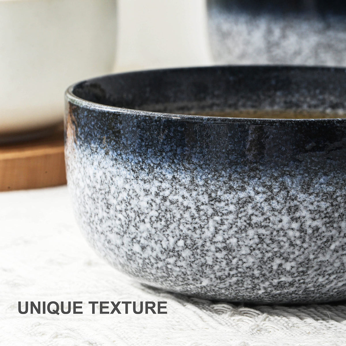 36 Ounce Ceramic Bowl Set of 4 Dark Blue A3224
