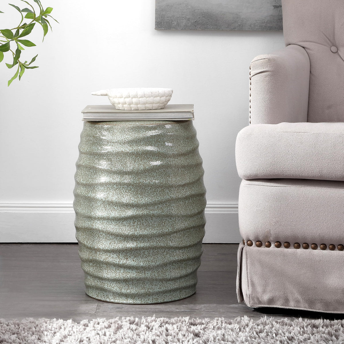 Blue Ceramic Garden Stool J83097