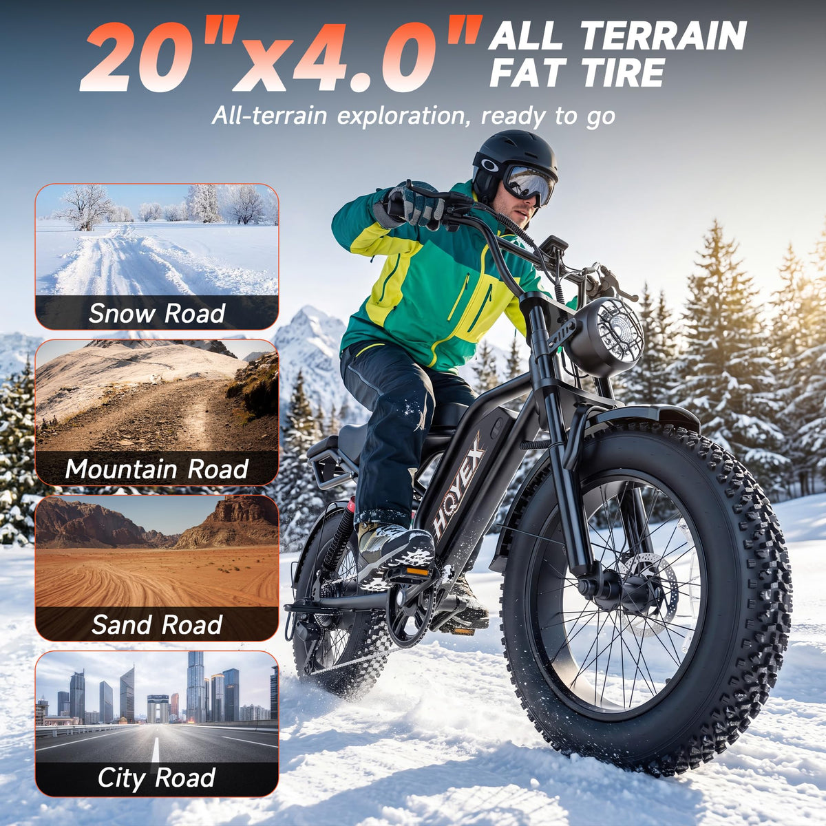 16/20" Fat Tire Electric Bike 1500W Peak Motor Removable Battery J7443